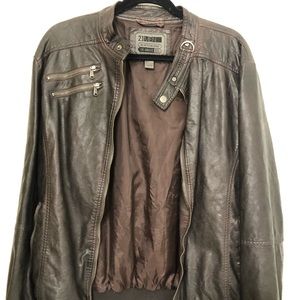21 Men - Faux Leather Biker Jacket (Large)